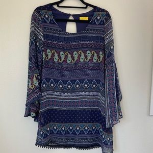 Dee Elle Navy flowy sleeve dress